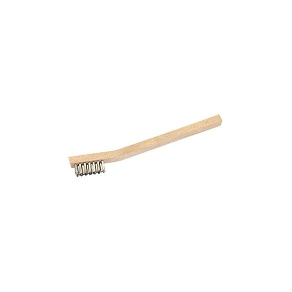 Bent Wood Handle Scratch Brush, Stainless Steel Fill, 36PK
